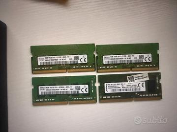 Lotto 4 moduli RAM DDR4 SODIMM