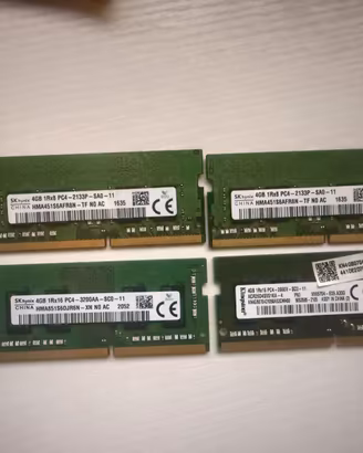 Lotto 4 moduli RAM DDR4 SODIMM