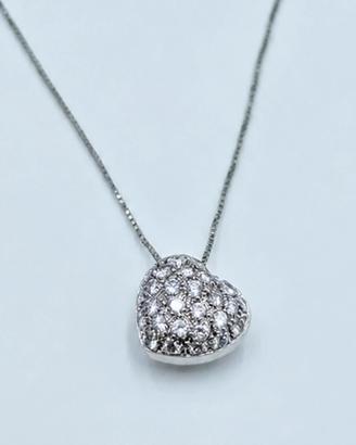 CATENINA CUORE ORO E DIAMANTI 1 ct