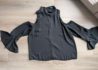 Elegante Maglia Bershka nera a pois taglia M
