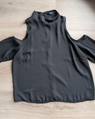 Elegante Maglia Bershka nera a pois taglia M