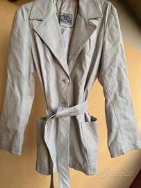 Giacca da donna bianca vera pelle