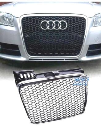 GRIGLIA AUDI A4 B7 04-07 LOOK RS CROMATO NERO