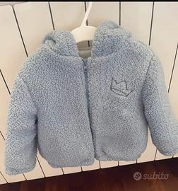 Giacca bambina Monnalisa  azzurra con cappuccio