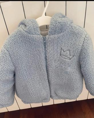 Giacca bambina Monnalisa  azzurra con cappuccio