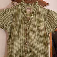 camicia vichy verde-bianca modello tirolese 