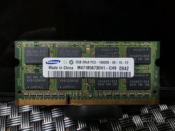 Due Memorie RAM Samsung 2Gb