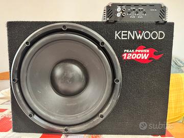 Subwoofer Auto Kenwood 1200W + Amplificatore Exca