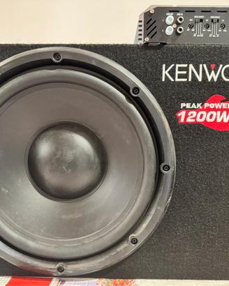Subwoofer Auto Kenwood 1200W + Amplificatore Exca