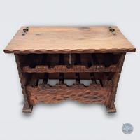 Cantinetta portabottiglie in legno con coperchio