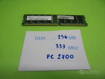 Modulo RAM DDR 256 Mbyte PC2700 333 MHZ 184 pin,
