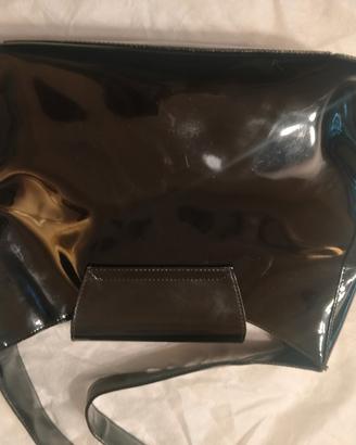 borsa a tracolla LES Copains usata pelle lucida 
