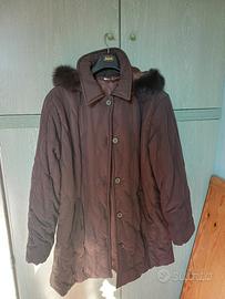cappotto trapuntato marrone da donna