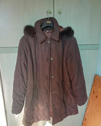 cappotto trapuntato marrone da donna