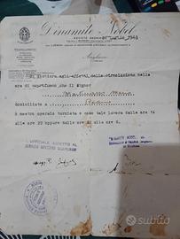 foglio originale per circolazione coprifuoco 1943