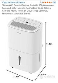 Shinco WiFi Deumidificatore Portatile 50 litri