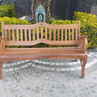 panchina in legno noce artigianale