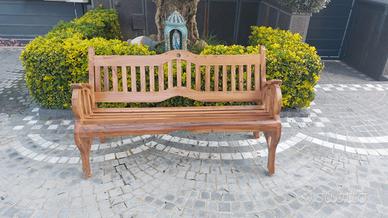 panchina in legno noce artigianale