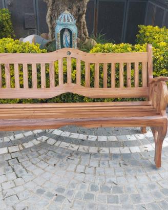 panchina in legno noce artigianale