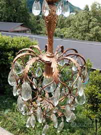 Lampadario a gocce in ottone modello francese 1930