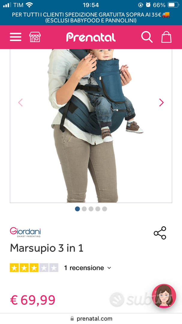 Marsupio porta hot sale bebè prenatal