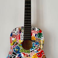 Chitarra da viaggio personalizzata stickers