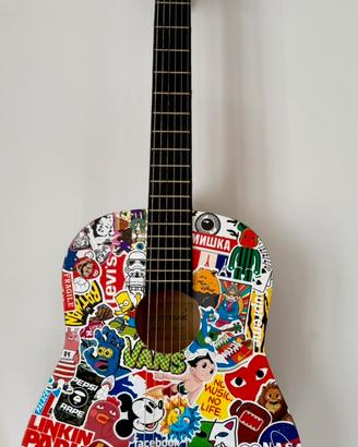 Chitarra da viaggio personalizzata stickers