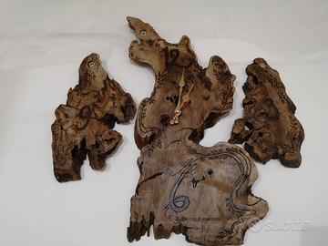 Orologio da parete in legno di ulivo