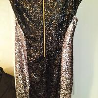 Vestito donna con paillettes tg 48 nero e argento