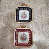 Coppia Piatti Limoges con finiture in bronzo