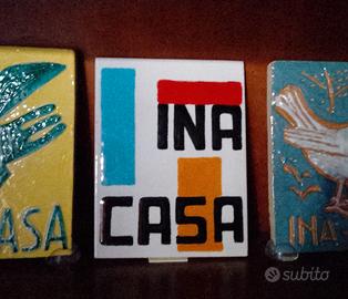 INA CASA FORMELLA ARTISTICA POLICROMA ANNI 50
