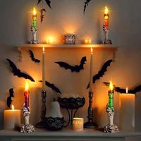 12 Luci Halloween a Lume di Candela a Mano