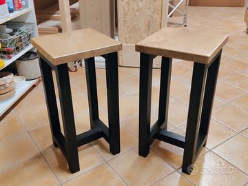 Sgabelli industrial design legno massello rovere 