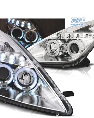 FARI TOYOTA CELICA T23 99-05 LED OCCHI ANGEL CROMA
