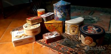 antiche scatole in latta