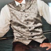 Gilet e cravatta sposo in seta