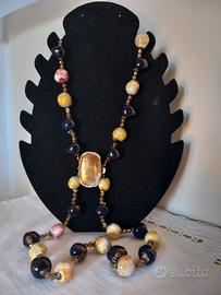 Collana Vintage artigianale 90 cm in ceramica 1in 