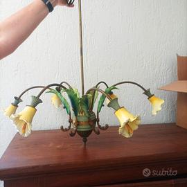 Lampadario vintage in stile Liberty/Fiorentino 
