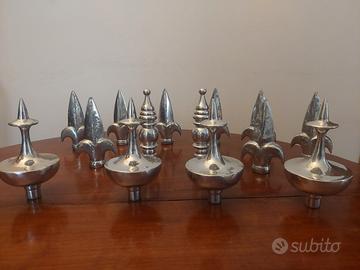 Puntali per aste vintage in alluminio