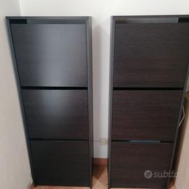 Ikea BISSA - Scarpiera con 3 scomparti, colore: Nero/Marrone