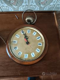 orologio in legno non funzionante anni 80
