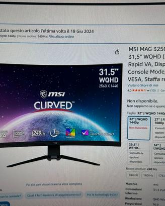 Monitor 2k 240hz, tastiera e mouse professionali