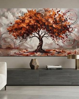 Quadro Moderno Astratto Albero Autunnale Dipinto