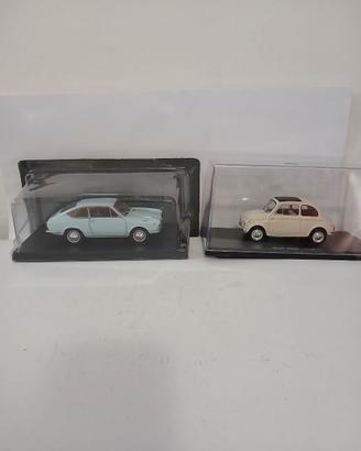 Lotto 2 auto 1:24 Fiat 850 Coupè + Fiat 500, nuove