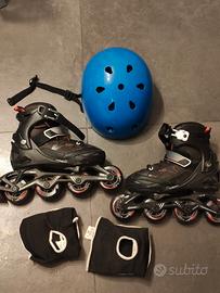 Pattini in linea bimbo-Roller, Casco, Ginocchiere