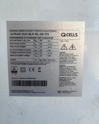 IMPIANTO FOTOVOLTAICO: 7 PANNELLI Q CELLS +