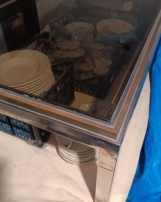 Tavolo da caffè anni 70-80 cromato vetro fumè