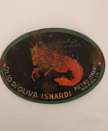 Antica insegna pubblicitaria Olio di oliva Isnardi