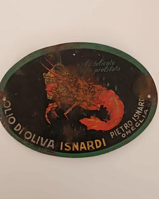 Antica insegna pubblicitaria Olio di oliva Isnardi