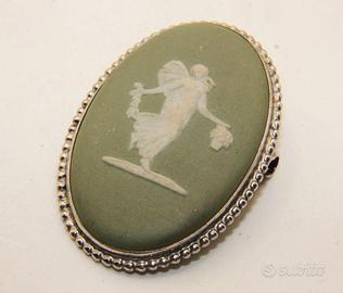 Wedgwood spilla argento neoclassico raro diaspro